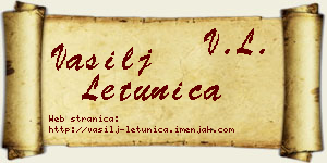 Vasilj Letunica vizit kartica
